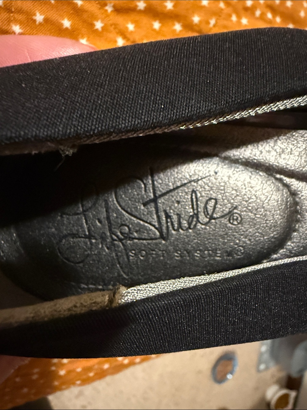 Life Stride Black Suede Pumps with Patent Cap Toe and Silver Buckle - Picture 3 of 7